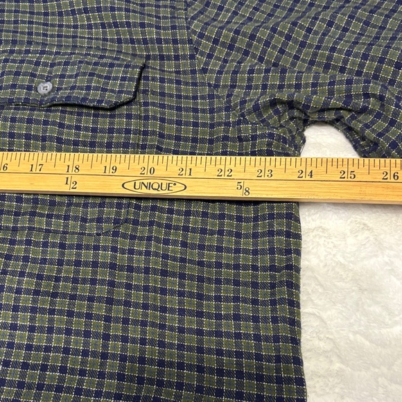 George Men's Casual flannel Plaid Shirt - Black and Green - Picture 3 of 6